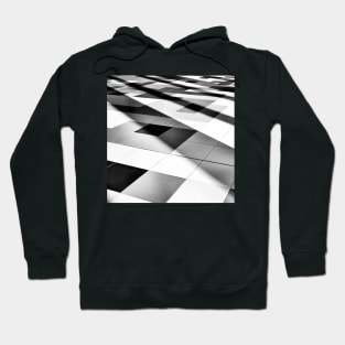 black and white tile geometry Hoodie